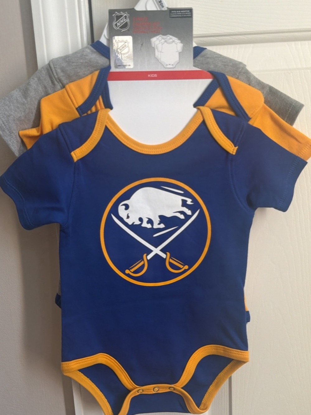 NHL Blue and Gold Buffalo Sabres Baby One-Piece Bodysuit